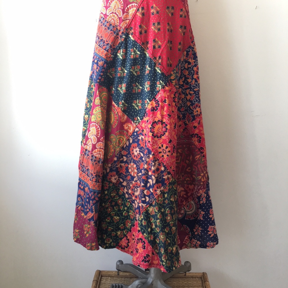 Vintage Inspired Wrap Skirt Block Print Nepal